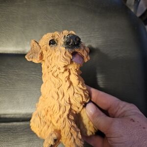 Adorable Tan Terrier Dog Figurine Ceramic